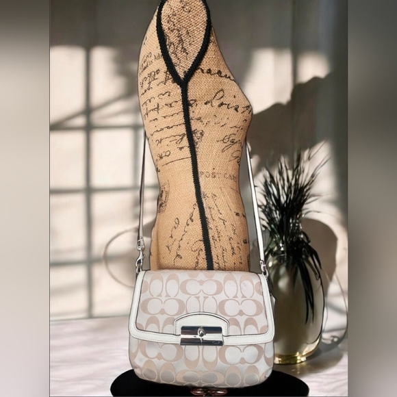 Coach Kristin Signature Sateen Flap Crossbody Style No. F48983 - Picture 9 of 12